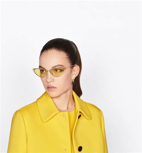 MissDior B1U Yellow Butterfly Sunglasses .